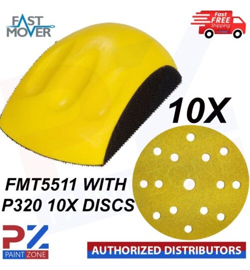FAST MOVER TOOLS FMT5511 SANDING BLOCK 150MM - WITH GOLD STAR P320 10X DISCS